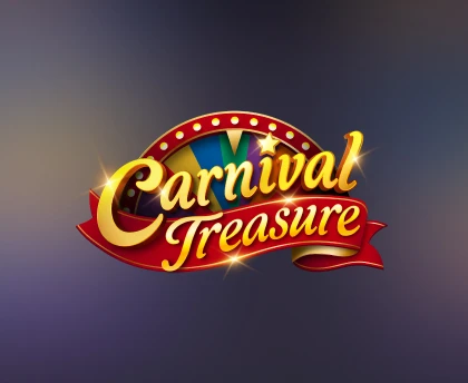 Stylized 'Carnival Treasure' logo featuring vibrant colors and playful design, evoking a lively carnival and gaming theme.